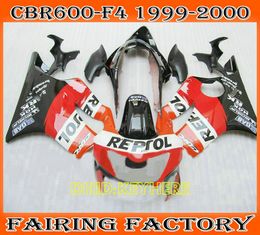 Custom orange repsol ABS fairing for 1999 2000 Honda CBR600 F4 cbr 600 CBRF4 99 00 full fairings kit