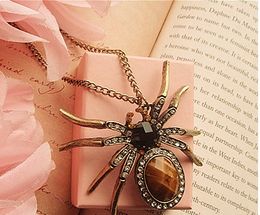Date élégant vintage bijou complet strass pendentif araignée collier femmes chaîne de swater 24pcs / lot