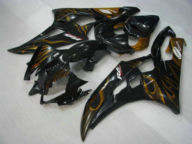 Gold flame bodywork fairings for YZF R6 06 07 YZF-R6 2006 2007 YZFR6 600 yzf600 fairing kit