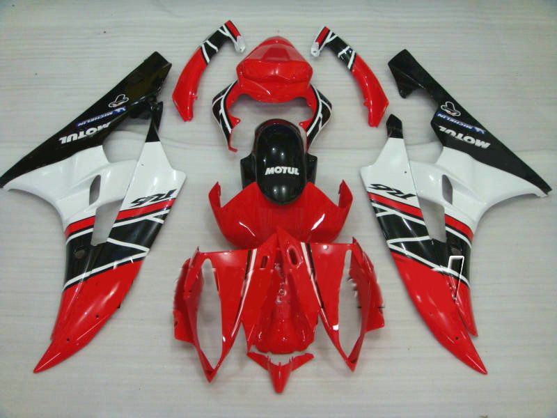 NO1 red white ABS bodywork fairings for YZF R6 06 07 YZF-R6 2006 2007 YZFR6 600 yzf600 fairing kit