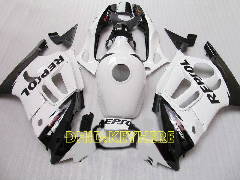 Weiße Repsol-ABS-Racing-Moto-Verkleidung für Honda CBR600F3 97 98 CBR 600 F3 1997 1998 Bodykit