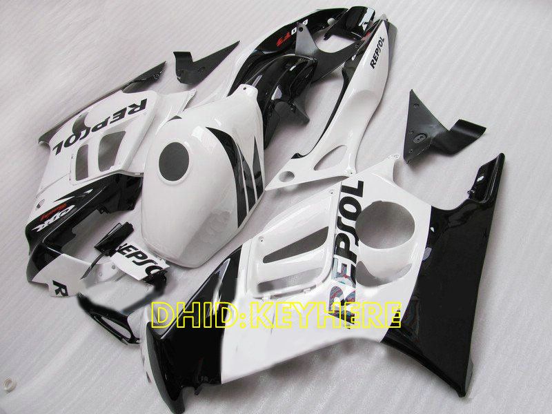 Biały Repsol ABS Custom Racing Moto Foring Honda CBR600F3 97 98 CBR 600 F3 1997 1998 Zestaw do ciała