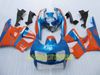 Blauw / Oranje Custom Moto Fairing for Honda CBR900RR 893 1996 1997 CBR 900RR CBR893 96 97 Valerijen Set