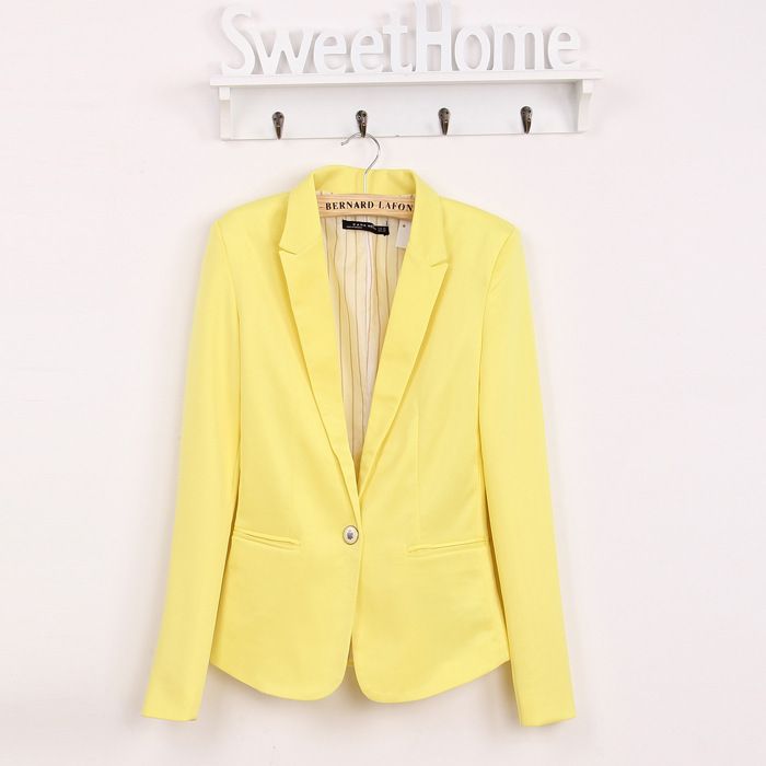 HOT SALE !Womens A Buckle Slim Casual Jackets Candy Colored Suit Jacket