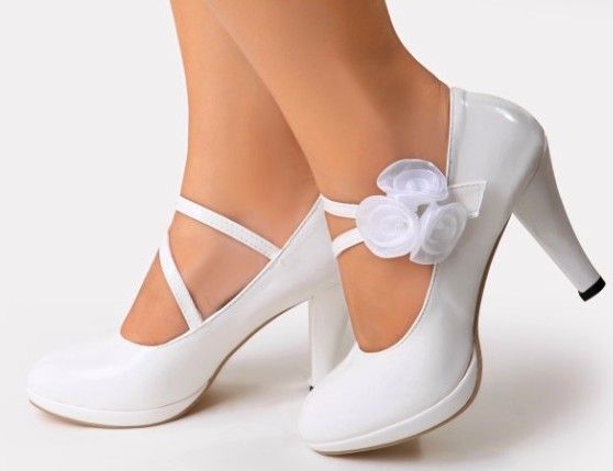2016 Fashion New Wedding High Heel Shoes White Waterproof Shoes