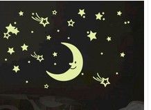 Dziecko Kid Love Home Room Przedszkole Glow W Dark Moon Stars Naklejki Wall Bed Naklejka KD