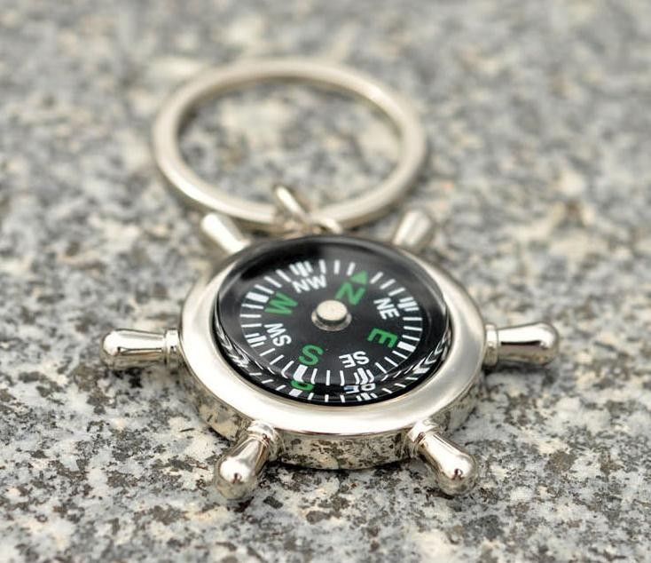 Alloy Nautical Helm Compass Keychain Fashion Key Chains Charms