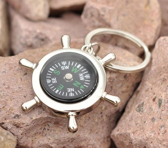Alloy Nautical Helm Compass Keychain Fashion Key Chains Charms