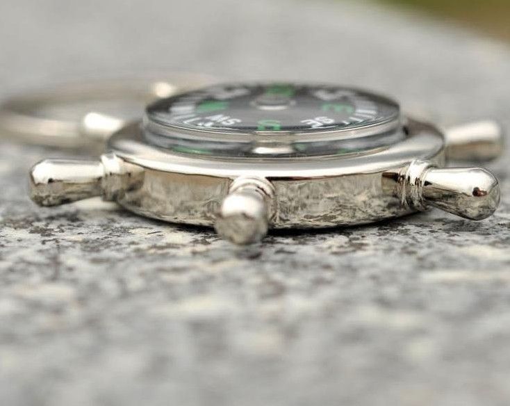 Alloy Nautical Helm Compass Keychain Fashion Key Chains Charms