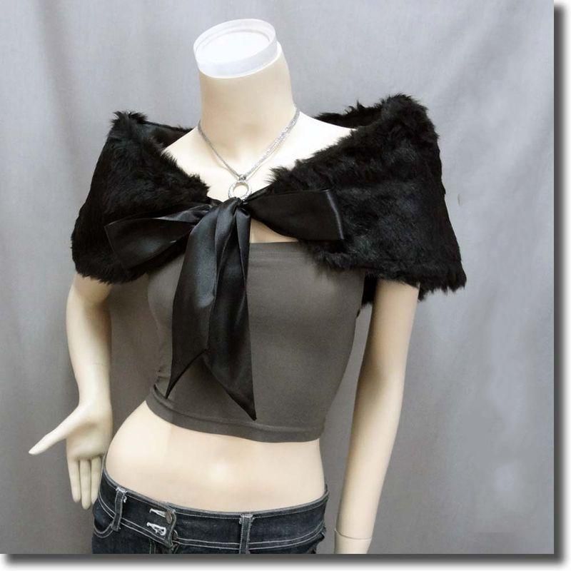 black fur shawl for wedding