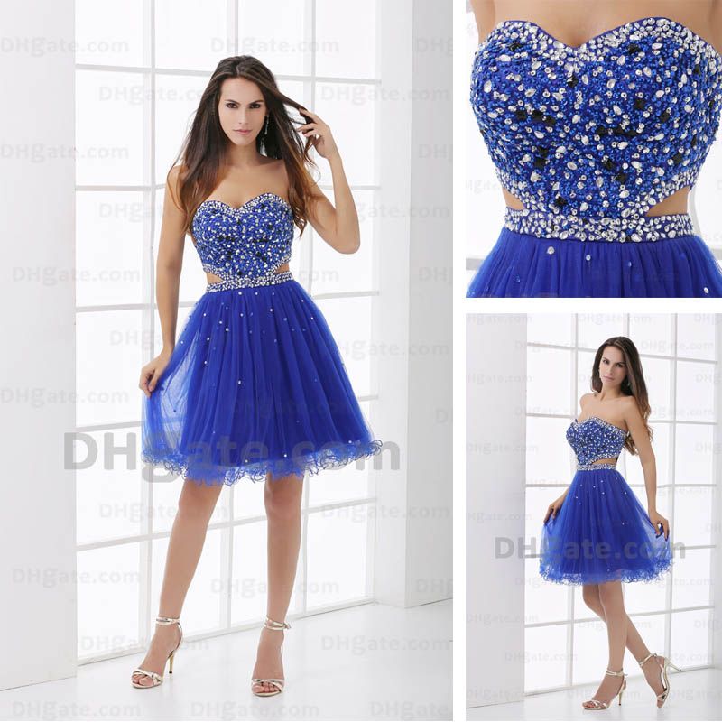 short cocktail dresses blue