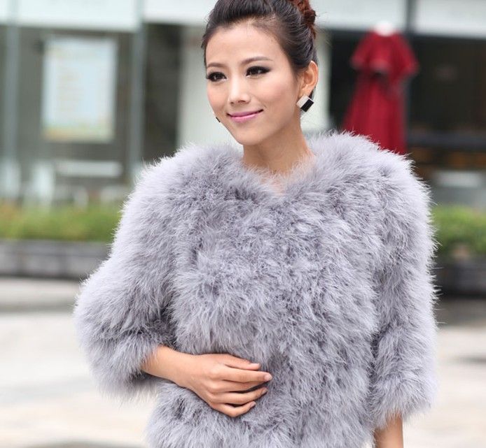 feather fur jacket