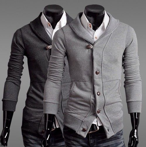 HOT Brand New Diagonal Zipper Mens Hoodies & Sweatshirts Jacket Coat ...