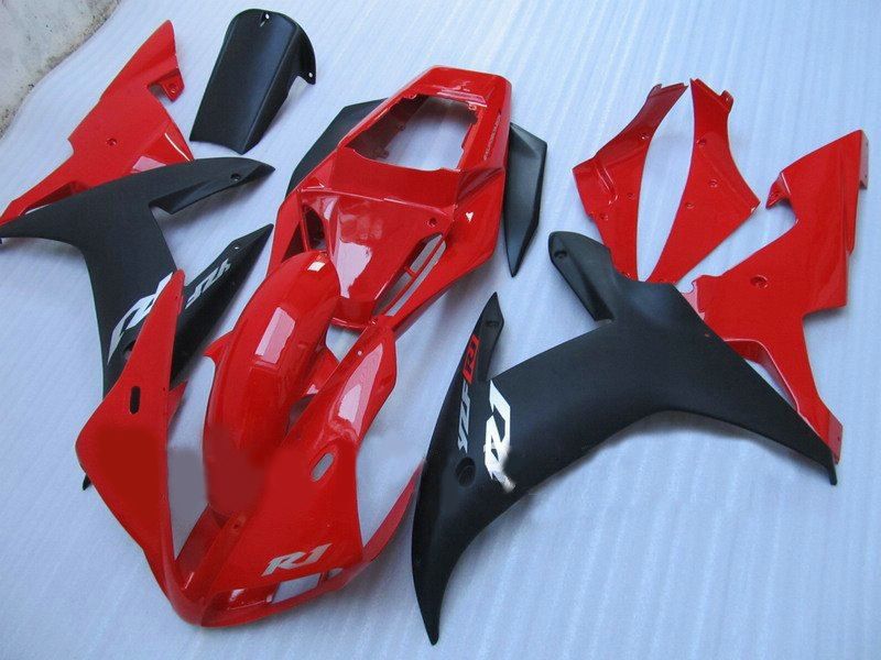 Röd / Blk Motorcykel Custom Race Fairings för YZFR1 02 03 YAMAHA YZF R1 2002 2003 Eftermarknadsfeoking