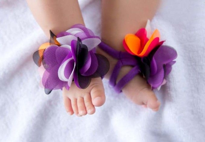 20 par = 40 sztuk Top Baby Slipper Baby Barefoot Sandals Foot Flower Girls Flower Buty