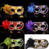 Luxury Masquerade Mask Blomma Seenue Carnival Bröllop Prop Half Face Halloween Mardi Gras Kostym Novelty Gift Ems Gratis frakt