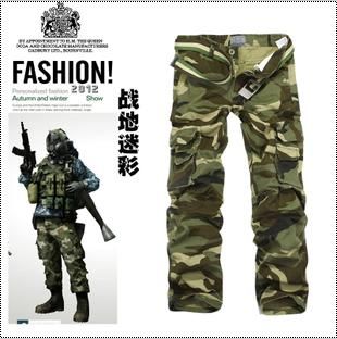 Men Much Pockets Camouflage Pants Leisure Tooling Pants Loose Increase ...