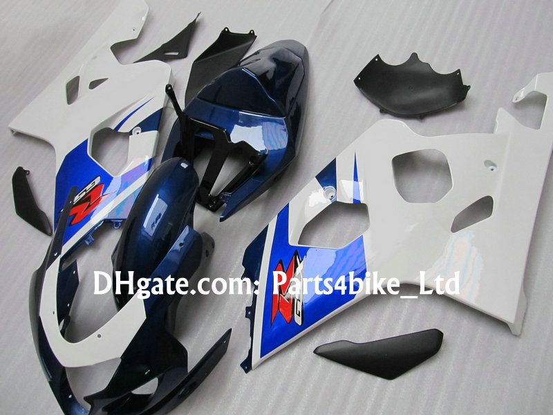 Kit carena Racing blu bianco ABS SUZUKI 2004 2005 GSXR 600 750 K4 GSXR600 R750 04 05 moto parts252P