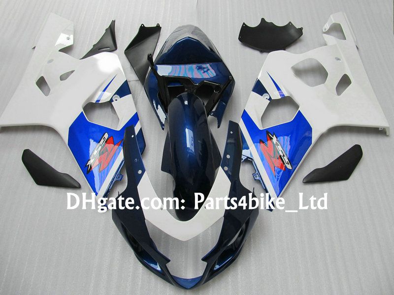 Blue White ABS Racing Fairing Kit for Suzuki 2004 2005 GSXR 600 750 K4 GSXR600 R750 04 05 Moto Parts252P