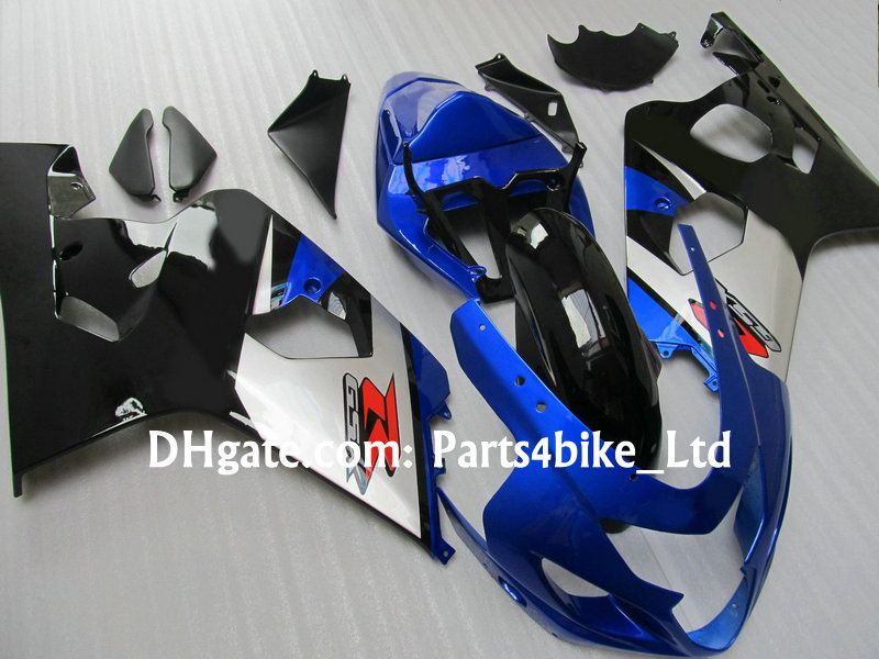 الأسود الأزرق الفضي Fairing لـ Suzuki GSXR 600 750 K4 2004 2005 GSXR600 GSXR750 04 05 GSX R750 Body274D