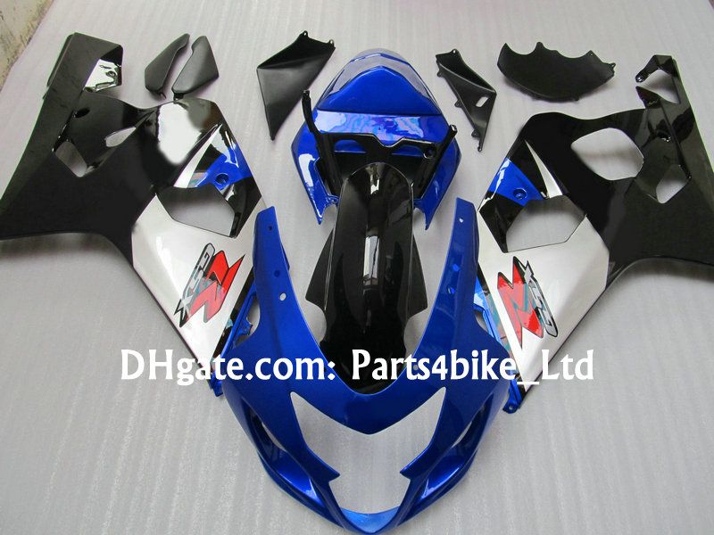 スズキGSXRのブラックブルーシルバーフェアリング600 750 K4 2004 2005 GSXR600 GSXR750 05 GSX R750 Body301B