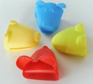 Animal Shaped Silicone Ugn Mitt Pothållare Potholder smidig handske Färgrik