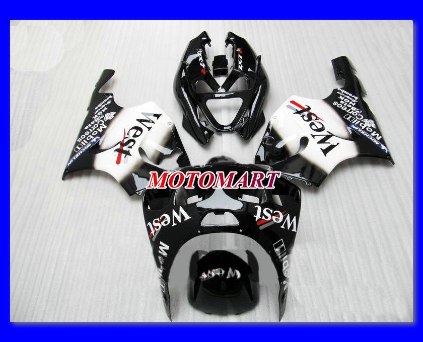 West White Black Fairing Kit för Kawasaki Ninja ZX7R 96 99 00 03 ZX-7R ZX 7R 1996 1999 2000 2003