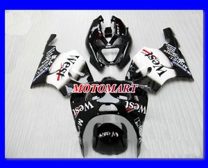 West White Black Fouring Kit dla Kawasaki Ninja ZX7R 96 99 00 03 ZX-7R ZX 7R 1996 1999 2000 2003