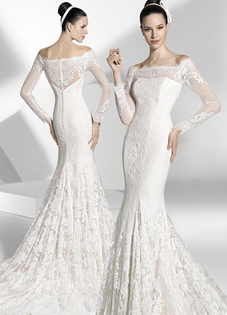 New Arrival Off The Shoulder Long Sleeve Mermaid Wedding Dresses Lace ...