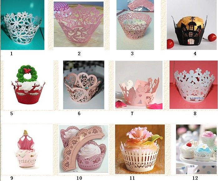 Emballages de cupcakes en forme de tasse à gâteau, doublures d'emballage pour mariages XB