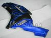 Kit carénage noir flammes bleues pour KAWASAKI Ninja ZX6R 07 08 ZX-6R 2007-2008 636 ZX 6R 07 08 2007 2008