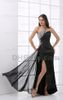 Famous One Shoulder Beading Evening Dress Rhinestone Black Chiffom Court Prom Dress Real Image HX18 dhyz 016844152