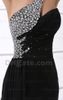 شهير واحد الكتف الديكور السهرة فستان Rhinestone Black Chiffom Court Prom Dress صورة حقيقية HX18 DHYZ 019592112