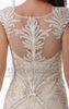 Luxuriöse Abendkleider mit Perlenstickerei, transparenter Ausschnitt, Flügelärmel, transparentes Oberteil und Rücken, Tüllkleider Real4543705