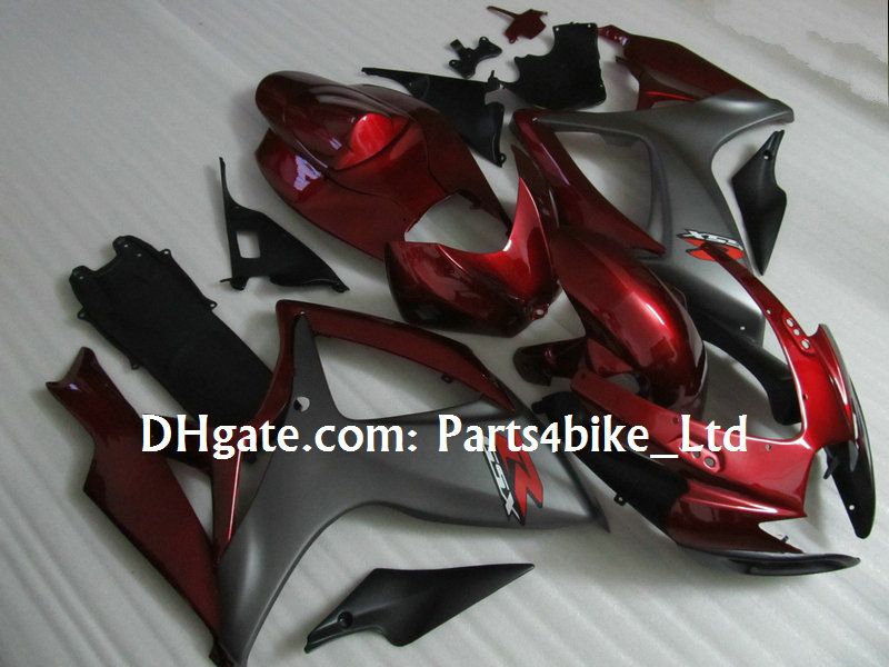 

red matte gray fairing kit for 2006 2007 SUZUKI GSXR 600 750 K6 GSXR600 GSXR750 06 07 gsx r600, Same as picture