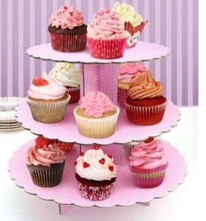3 níveis de papel grosso bolo stand cupcake stand rosa e azul pontos estável xb
