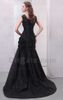Clássico estilo preto quadrado vestidos de noite sereia com plissado 3d artesanal flor vestido de baile hx66 dhyz 019660630