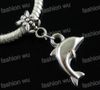 CCB Lovely Dolphin Charm Big Hole Beads vender 150pcs / lot Fit pulseras europeas joyería DIY254q