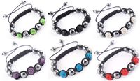 Wholesale shamballa New Fashion Shinning Disco Magnetite metal Ball Beads Macrame Crystal Bracelets