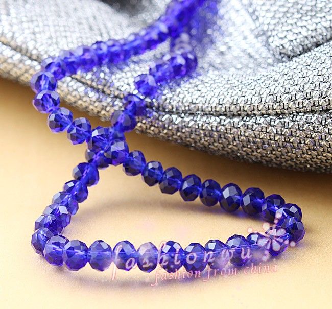 MIC 900st 6mm Dark Blue Facettered Crystal Rondelle Pärlor Löst pärlor passar armband halsbandsmycken DIY1662354