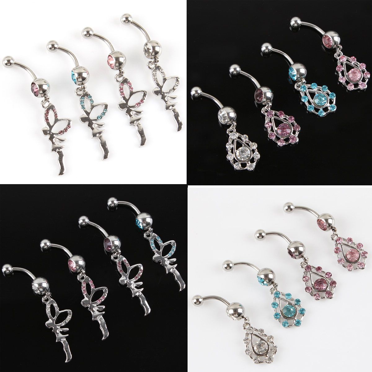 2019 Fairy Belly Button Rings Body Piercing Jewelry Angel Navel Rings ...