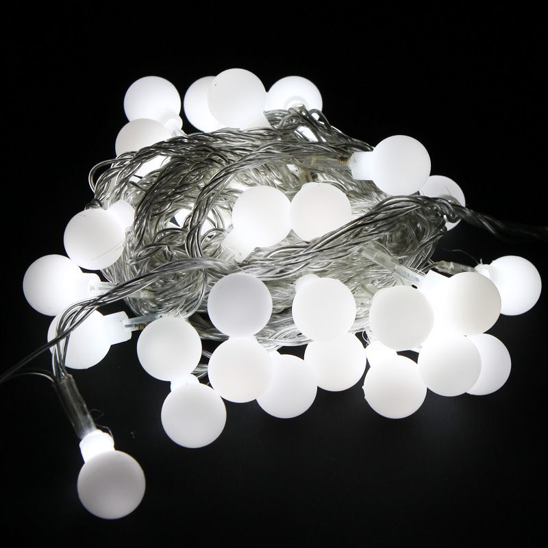 Party 100 LED 10M White Light Ball Christmas Decoration String Lights With DC Joint US 110V