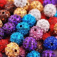 Wholesale 10MM Rhinestone Spacer Beads Pave Disco Ball Beads Mixed Color
