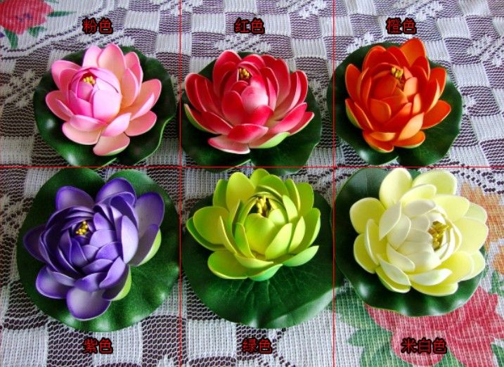 10CM Simulation Flower Artificial Silk Lotus Floating Water Home Garden