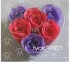 (6pcs = 1box) 120pcs tvålblomma hjärta form handgjorda rosenblad rose blomma papper tvål mix färg