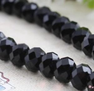 Mic Hot Sell Parti 288pcs Black Faceted Crystal RondeLe Pead 8mm Fit Armband Halsband Smycken DIY