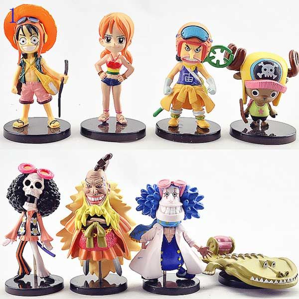2021 Anime One Piece Dolls Action Figure Toys Blue Background Doll