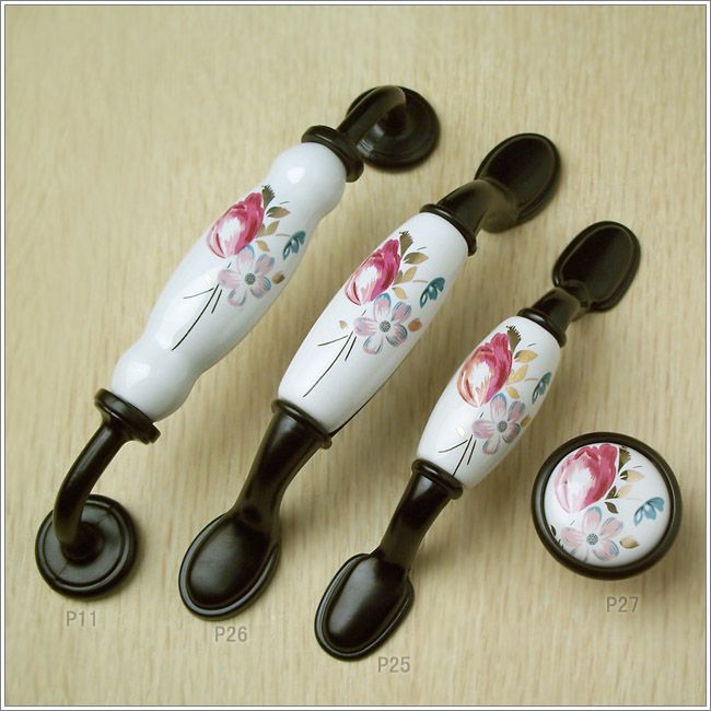 2019 P11 Zinc Alloy Tulip Ceramic Door Knob Cupboard Door Handle