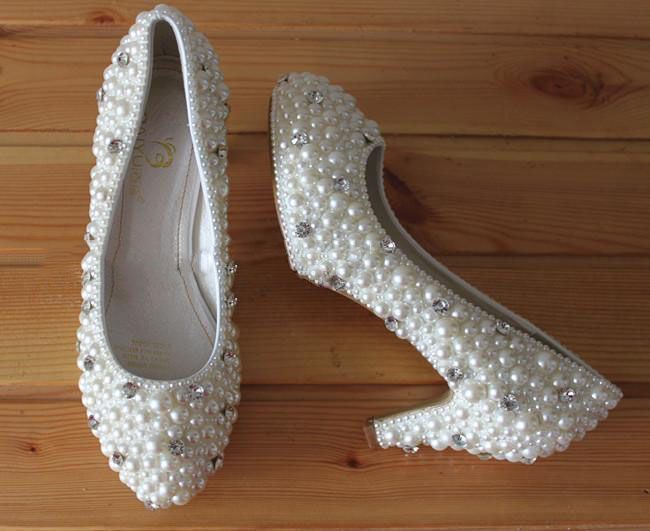 Plus Size Sexy Elegant Comfortable Wedding Bridal Shoes For Wemen Round ...