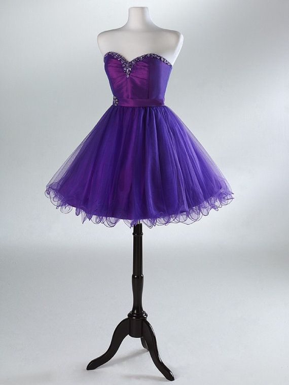 2013 Homecoming Dresses Short Little Light Sky Blue Purple Ribbon ...